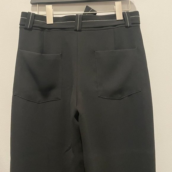 Zara Tie Belt Striped Wide Leg Pants - Picture 6 of 9